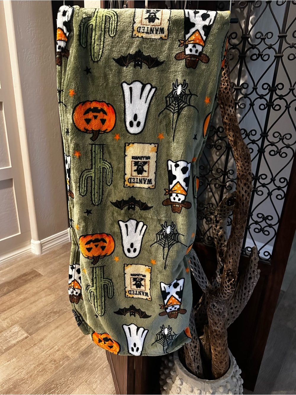 Wrangler Halloween Blanket NWT